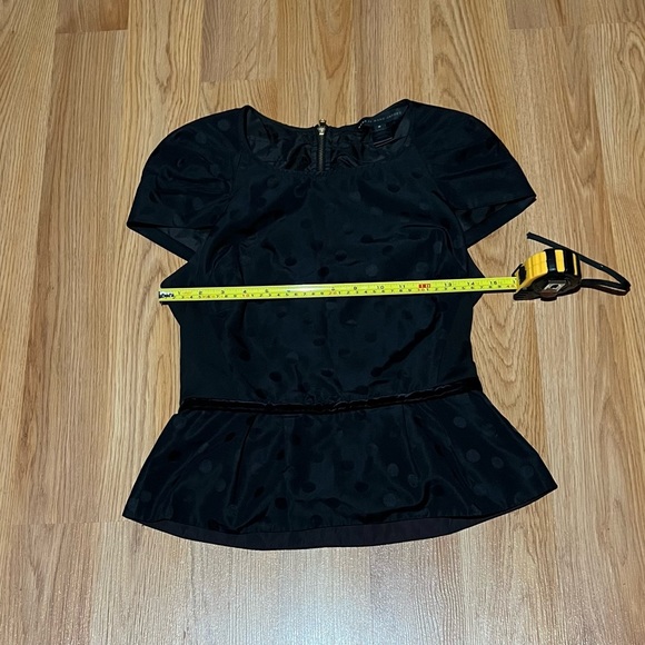 MARC BY MARC JACOBS Woman’s Black polka dot peplum top blouse - Picture 5 of 16